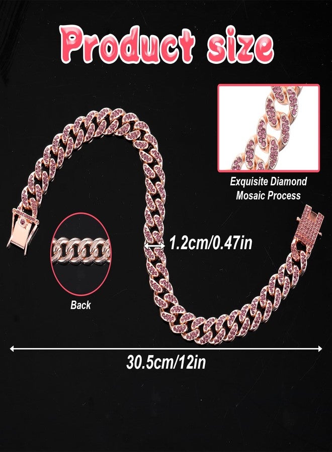 Aeaocvo Cat Chain Collar Gold 12 Inch Long Diamond Cuban Link, 12 mm Wide Metal Pet Necklace Chain for Small Medium Dogs Puppies Cats Kittens - Image 2